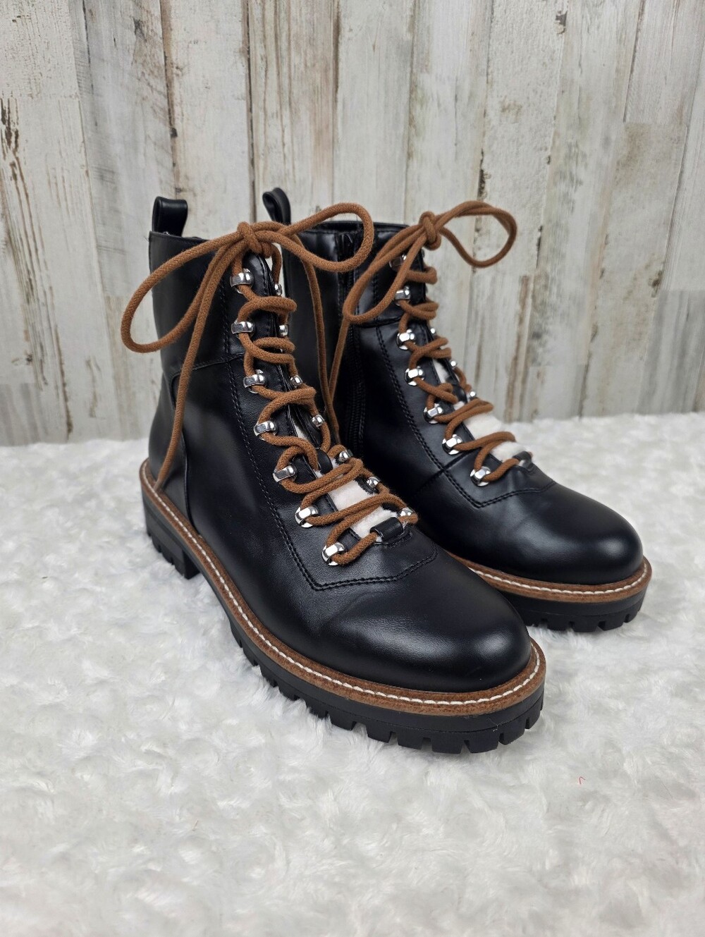 A New Day Women's Leighton Black Lace Up Boots Size 8